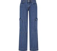 Urban Classics Ladies Low Waist Cargo Denim in Gr. 29 in Blau