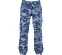 Cargohose URBAN CLASSICS "Urban Classics Laser Camo Printed Jeans", Herren, Gr. 31, Normalgrößen, blaulasercamo, 100% Baumwolle, relaxed fit, Hosen (71430904-31) blaulasercamo