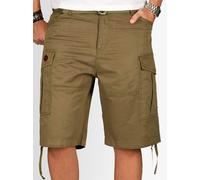 Cargoshorts ALESSANDRO SALVARINI "ASLeon", Herren, Gr. W31, Normalgrößen, grün (olive), 98% Baumwolle, 2% Elasthan, Hosen, inklusive passendem Gürtel (59807537-31) olive