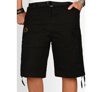 Cargoshorts ALESSANDRO SALVARINI "ASLeon", Herren, Gr. W38, Normalgrößen, schwarz, 98% Baumwolle, 2% Elasthan, Hosen, inklusive passendem Gürtel (50758947-38) schwarz