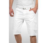 A.Salvarini Stylische Herren Cargo Short inkl. Gürtel Sommer Bermuda Kurze Hose Army Shorts AS-037 [AS-037-Weiss-W29]