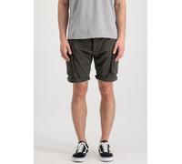 Cargoshorts ALPHA INDUSTRIES "Crew Short", Herren, Gr. 31, N-Gr, grau (grauschwarz), Web, Obermaterial: 98% Baumwolle, 2% Elasthan, unifarben, slim fit kniefrei, Hosen (46025867-31) grauschwarz