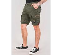 Cargoshorts ALPHA INDUSTRIES "Crew Short Patch", Herren, Gr. 31, N-Gr, grün (schwarz olive), Web, Obermaterial: 98% Baumwolle, 2% Elasthan, unifarben, slim fit kniefrei, Hosen (74018822-31) schwarz ol