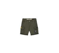 Cargoshorts ALPHA INDUSTRIES "Crew Short Patch", Herren, Gr. 36, N-Gr, grauschwarz, Web, Obermaterial: 98% Baumwolle, 2% Elasthan, unifarben, slim fit kniefrei, Hosen (12564232-36) grauschwarz
