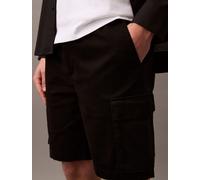 Cargoshorts CALVIN KLEIN JEANS "9" COTTON PULL ON CARGO SHORT", Herren, Gr. M, N-Gr, schwarz, Web, Obermaterial: 97% Baumwolle, 3% Elasthan, unifarben, klassisch kurz, Hosen, Mit Gürtelschlaufen (5897
