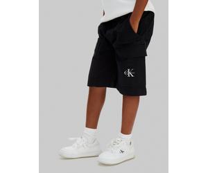 Cargoshorts CALVIN KLEIN JEANS "ESSENTIAL WOVEN SHORTS", Mädchen, Gr. 12 (152), N-Gr, schwarz, Web, Obermaterial: 100% Baumwolle, unifarben, regular fit knielang, Hosen, Regular fit für Kinder mit pra
