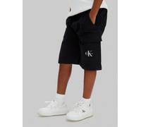 Cargoshorts CALVIN KLEIN JEANS "ESSENTIAL WOVEN SHORTS", Mädchen, Gr. 8 (128), N-Gr, schwarz, Web, Obermaterial: 100% Baumwolle, unifarben, regular fit knielang, Hosen, Regular fit für Kinder mit prak