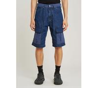 Cargoshorts G-STAR "Bend 3D Cargo Shorts Fabric Mix", Herren, Gr. 34, faded indigo patched, Obermaterial: 100% Baumwolle, Hosen (85874432-34) faded indigo patched