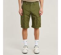 Cargoshorts G-STAR "Core Regular Cargo Short", Herren, Gr. 36, N-Gr, grün (mayfly), Web, Obermaterial: 100% Baumwolle, unifarben, regular fit ca. Mitte Knie, Hosen, mit innenliegener Kordel (77765653-