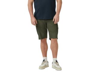 Cargoshorts, Herren, Gr. 46, N-Gr, grün (dunkelgrün), Web, Obermaterial: 98% Baumwolle, 2% Elasthan, S.OLIVER MEN BIG SIZES, unifarben, regular fit knielang, Hosen, mit Cargo Taschen (57061956-46) dun
