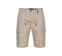 Cargoshorts INDICODE "Cargoshorts IDMosato", Herren, Gr. S, N-Gr, beige (fog), Obermaterial: 55% Leinen LI. 45% Baumwolle CO., Hosen (23006943-S) fog