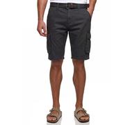 Cargoshorts INDICODE "INMonroe", Herren, Gr. M, N-Gr, grau (raven), Web, Obermaterial: 100% Baumwolle, unifarben, regular fit knielang, Hosen (15530169-M) raven