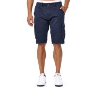 Cargoshorts INDICODE "INMonroe", Herren, Gr. L, N-Gr, blau (navy), Web, Obermaterial: 100% Baumwolle, unifarben, regular fit knielang, Hosen (65768729-L) navy