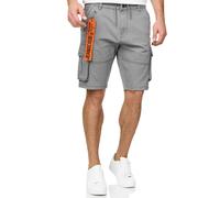 Cargoshorts INDICODE "INPearl", Herren, Gr. L, N-Gr, pweter, Web, Obermaterial: 98% Baumwolle, 2% Elasthan, unifarben, regular fit, Hosen (84157017-L) pweter