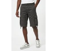 Cargoshorts JACK & JONES "JPSTCOLE ANTHONY CARGO SHORTS MID SN", Herren, Gr. M, N-Gr, grau (asphalt), Web, Obermaterial: 97% Baumwolle, 3% Elasthan, unifarben, relaxed fit knielang, Hosen (74752066-M)