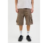 Cargoshorts JACK & JONES "JPSTCOLE JJJONNIE CARGO SHORTS", Herren, Gr. S, N-Gr, braun (morel), Web, Obermaterial: 98% Baumwolle, 2% Elasthan, unifarben, loose fit, Hosen Cargoshorts (86246966-S)