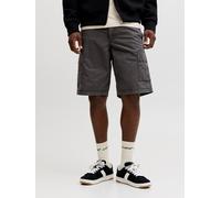 Cargoshorts JACK & JONES "JPSTCOLE MATTY CARGO SHORT MID", Herren, Gr. L, N-Gr, asphalt, Web, Obermaterial: 100% Baumwolle, unifarben, relaxed fit knielang, Hosen (57204207-L) asphalt