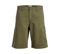 Cargoshorts JACK & JONES "JPSTCOLE MATTY CARGO SHORT MID", Herren, Gr. M, N-Gr, olive night, Web, Obermaterial: 100% Baumwolle, unifarben, relaxed fit knielang, Hosen (54413142-M) olive night