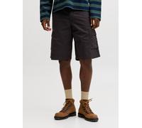 Cargoshorts JACK & JONES "JPSTCOLE MATTY CARGO SHORT MID", Herren, Gr. XL, N-Gr, schwarz, Web, Obermaterial: 100% Baumwolle, unifarben, relaxed fit knielang, Hosen (27855910-XL) schwarz