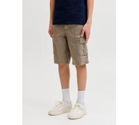 Cargoshorts JACK & JONES JUNIOR "JPSTCOLE MATTY CARGO SHORT MID JNR", Mädchen, Gr. 164, N-Gr, crocodile, Web, Obermaterial: 100% Baumwolle, unifarben, loose fit knöchellang, Hosen (57451626-164) croco