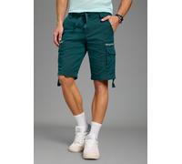 Cargoshorts KANGAROOS, Herren, Gr. 33, N-Gr, petrol, Web, Obermaterial: 100% Baumwolle, regular fit kniefrei, Hosen, gerade geschnitten, mit Bindeband am Beinabschluss und Bund (78555059-33) petrol