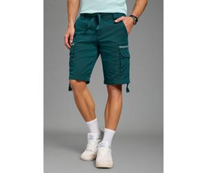 Cargoshorts KANGAROOS, Herren, Gr. 40, N-Gr, petrol, Web, Obermaterial: 100% Baumwolle, regular fit kniefrei, Hosen, gerade geschnitten, mit Bindeband am Beinabschluss und Bund (78555059-40) petrol