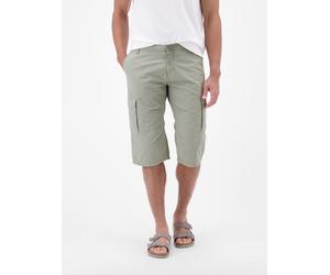 Cargoshorts LERROS "Bermuda mit Cargotaschen, lang geschnitten", Herren, Gr. 33, grün (tinted grau), 100% Baumwolle, Hosen (24394323-33) tinted grau