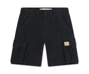 Cargoshorts LEVI'S KIDS "LVB TRADITIONAL CARGO SHORTS", Jungen, Gr. 10 (140), N-Gr, schwarz (jet schwarz), Web, Obermaterial: 98% Baumwolle, 2% Elasthan, unifarben, normal, Hosen, mit Logo-Patch (7561