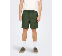 Cargoshorts ONLY & SONS "ONSKAL CARGO 0287 SHORTS CS", Herren, Gr. M, N-Gr, grün (beetle), Web, Obermaterial: 100% Baumwolle, unifarben, slim fit, Hosen (59505240-M) beetle