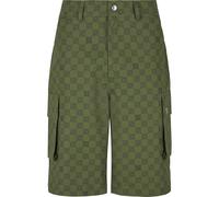 Cargoshorts PEQUS "PEQUS PEQUS Aether Monogram Ripstop Cargo Short", Damen, Gr. M, US-Größen, grün (olive grün), 99% Baumwolle, 1% Polyurethan, normal, Hosen (35096142-M) olive grün