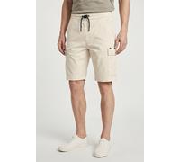 Cargoshorts PETROL INDUSTRIES "Men Shorts Cargo", Herren, Gr. M (38), N-Gr, beige (seashell), Web, Obermaterial: 97% Baumwolle, 3% Elasthan, unifarben, regular fit knielang, Hosen, mit Tunnelzug (4701