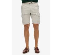 Cargoshorts SUPERDRY "SD-HEAVY CARGO SHORT", Herren, Gr. 30, N-Gr, grau (chalk), Web, Obermaterial: 100% Baumwolle, unifarben, regular fit ca. Mitte Knie, Hosen (81074658-30) chalk