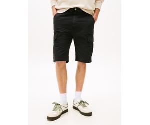 Cargoshorts TOMMY JEANS "TJM OTIS CARGO REG SHORTS", Herren, Gr. 32, N-Gr, schwarz, Web, Obermaterial: 100% Baumwolle, unifarben, regular fit kurz, Hosen, Mit Gürtelschlaufen (24275647-32) schwarz