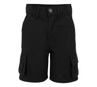 Cargoshorts URBAN CLASSICS "Urban Classics Boys Knee Pleat Cargo Shorts", Jungen, Gr. 122/128, Normalgrößen, schwarz, 100% Baumwolle, unifarben, normal, Hosen (19161707-122) schwarz