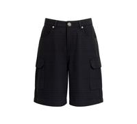 Cargoshorts URBAN CLASSICS "Urban Classics Ladies Cotton Cargo Bermuda", Damen, Gr. 28, Normalgrößen, schwarz, 100% Baumwolle, unifarben, relaxed fit, Hosen (60997041-28) schwarz