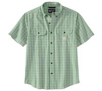 Carhartt 105702 Herrenhemd, lockere Passform, mittelschwer, kurzärmelig, kariert, Jade, L