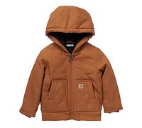 Carhartt Baby Jungen Isolierte Kapuzenjacke aus Segeltuch mit Reißverschluss, Braun, 18 Monate