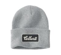 Carhartt Beanie Script Patch AH7007 107007 Rippstrick Heather Grey