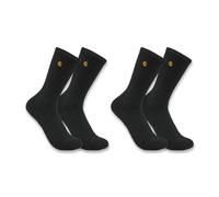 Carhartt Herren Force Midweight Crew-Socken, 2er-Pack Arbeitssocken, Schwarz, Medium