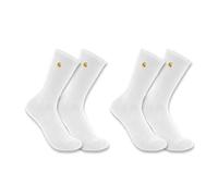 Carhartt Herren Force Midweight Crew Sock 2 Pack Arbeitssocken, Weiss/opulenter Garten, Medium (2er Pack)
