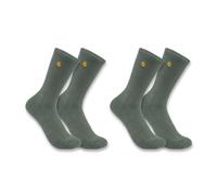 Carhartt Herren Force Midweight Crew-Socken, 2er-Pack Arbeitssocken, Dusty Olive, X-Large