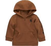 Carhartt Boys' Long-Sleeve Half-Zip Hooded Sweatshirt, Brown, 4T
