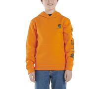 Carhartt Boys' Long Sleeve Hooded Sweatshirt, Exotic Orange, Large (14/16)