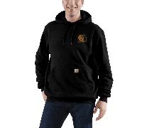 Carhartt Signature Logo Hoodie Relaxed Fit, schwarz, Größe S für Männer