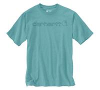 Carhartt Langärmliges, lockerer Schnitt, schweres T-Shirt mit Logo-Grafik Summer Blue Heather S