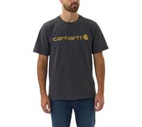 Carhartt T-Shirt Core Logo dicke Qualität, Kurzarm, Anthrazit/Orange Größe M