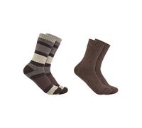 Carhartt Crew Socken 2er-Pack - dunkelbraun|bunt-kombi / M