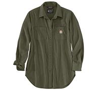 Carhartt Damen 105575 Rugged Flex Relaxed Fit Midweight Flan, Basilikum Heather, Klein