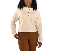 Carhartt Damen 106182 Damen-Sweatshirt, lockere Passform, mittelschwer, French Terry Henley, Stone Ash, XS