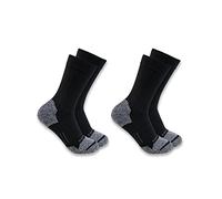 Carhartt Damen Force Midweight Synthetic Blend Steel Toe Crew 2 Pack Socken, Schwarz, Small (2er Pack)